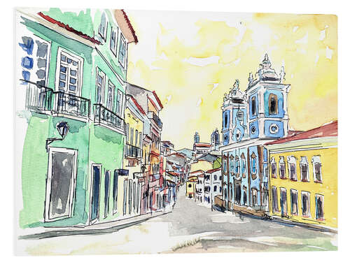 Tableau en PVC San Salvador de Bahia - Brazil Colonial Old Town