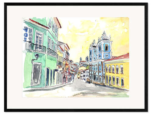 Framed art print San Salvador de Bahia - Brazil Colonial Old Town