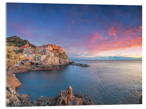 Tableau en verre acrylique Manarola at dawn, Cinque Terre National Park, Liguria, Italy