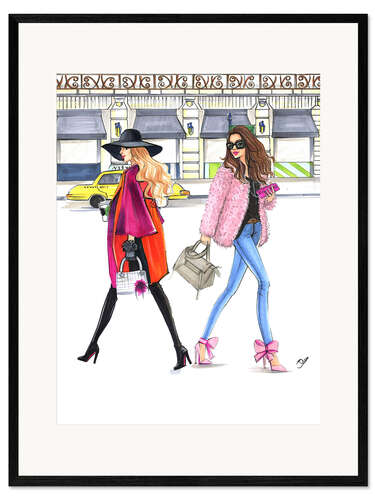 Ingelijste kunstdruk City Shopping