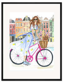Gerahmter Kunstdruck Fahrradtour am Kanal