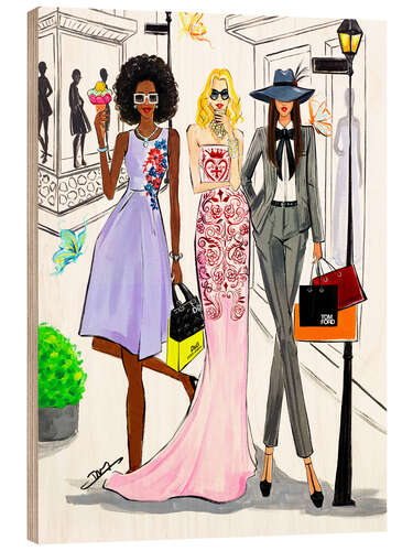 Quadro de madeira Shopping day