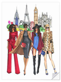 Selvklebende plakat Fashion week ladies