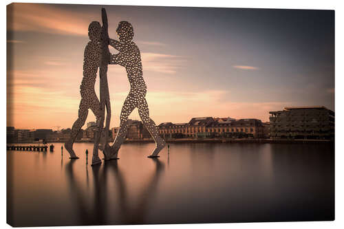 Canvas print Molecule Men river Spree