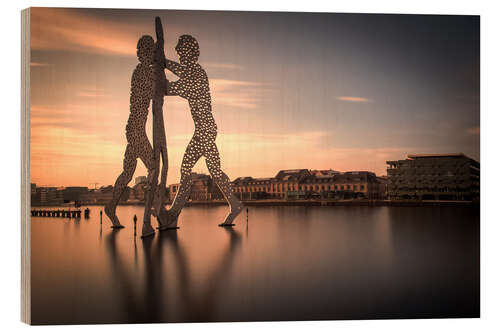 Obraz na drewnie Molecule Men river Spree