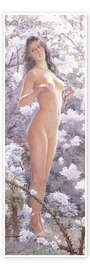 Wall print  Nude Amongst Flowers - Carlos Schwabe