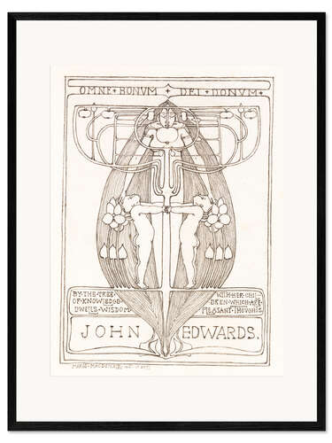 Innrammet kunsttrykk Design for a Bookplate