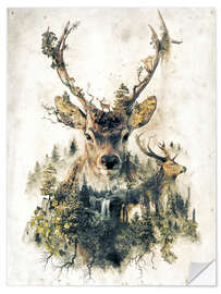 Muursticker Deer nature, surrealism