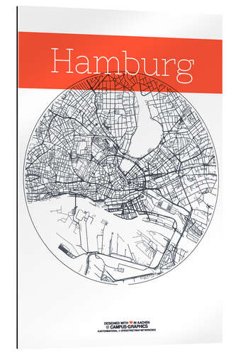 Gallery print Hamburg map circle