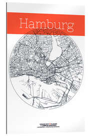 Gallery print Hamburg map circle