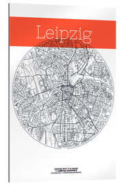 Gallery print Leipzig map circle