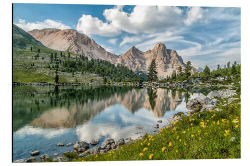 Aluminium print Alpine lake, Fanes-Sennes-Braies, South Tyrol, Italy