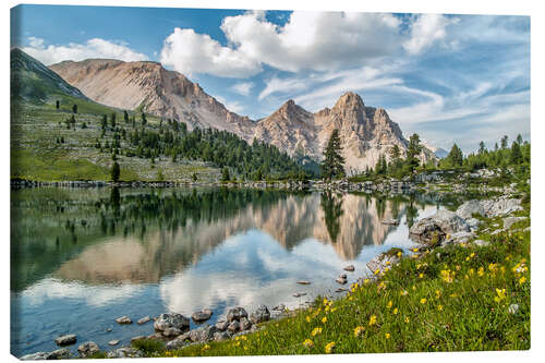 Leinwandbild Alpine See, Fanes-Sennes-Braies, Südtirol, Italien