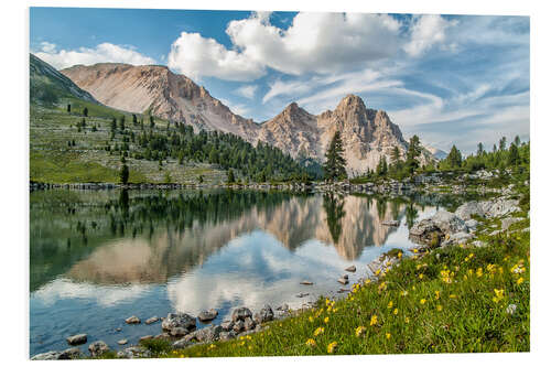 Foam board print Alpine lake, Fanes-Sennes-Braies, South Tyrol, Italy