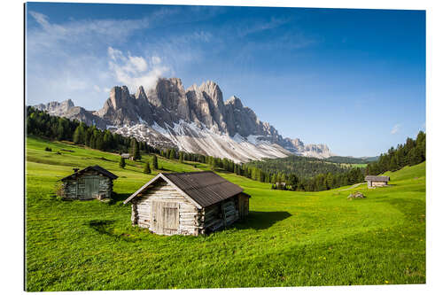 Gallery Print Alpine Hütte, Caseril Alm, Funes Valley, Südtirol, Italien