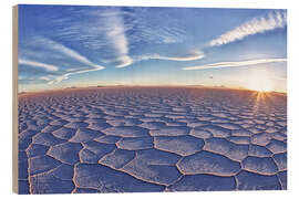 Cuadro de madera Salar De Uyuni at sunset, Bolivia