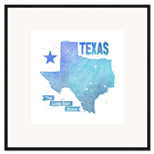 Impresión de arte enmarcada texas