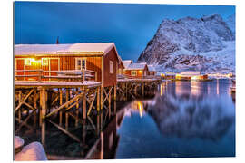 Galleritryck Dusk on typical Rorbu, Reine, Norway