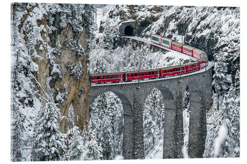 Akryylilasitaulu Bernina Express Train, Filisur, Switzerland