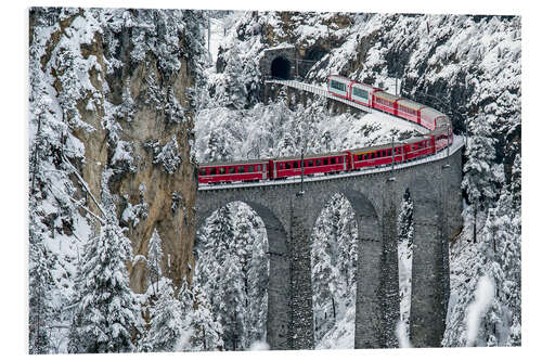 PVC-tavla Bernina Express Train, Filisur, Switzerland