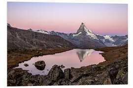 Quadro em PVC Matterhorn reflected in Lake Stellisee, Switzerland