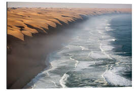 Aluminium print Namib desert meet Atlantic Ocean, Namibia