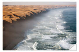 Naklejka na ścianę Namib desert meet Atlantic Ocean, Namibia