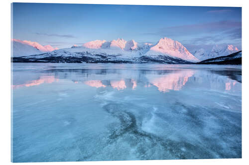 Acrylglasbild Sonnenaufgang, Lyngen Alpen, Troms, Norwegen