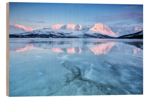 Wood print Sunrise,Lyngen Alps,Troms,Norway