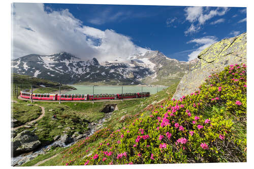 Tableau en verre acrylique Train Bernina Express, Suisse