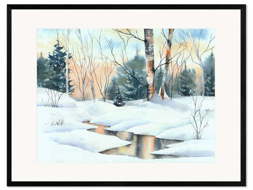 Impresión de arte enmarcada Winterwald
