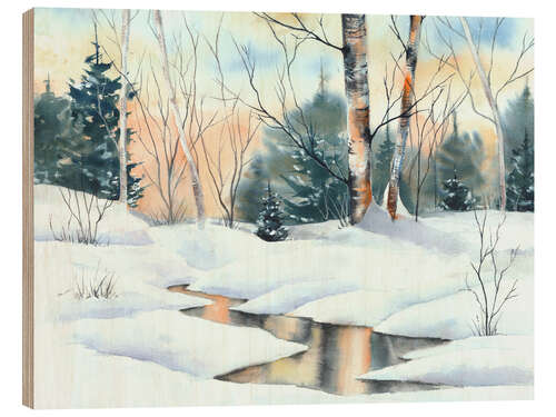Holzbild Winterwald