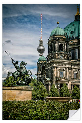 Självhäftande poster Berlin Cathedral in front of TV tower