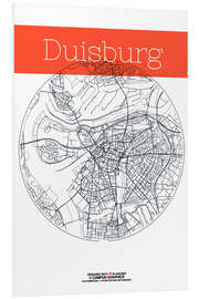 Cuadro de PVC Mapa de duisburg circulo