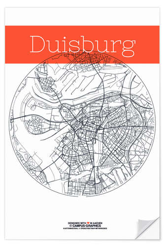 Adesivo murale Cerchio della mappa di Duisburg