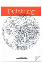 Wall sticker Duisburg map circle