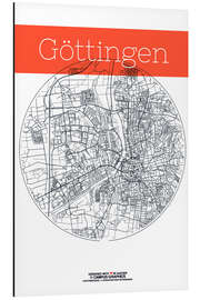 Aluminium print Göttingen map circle