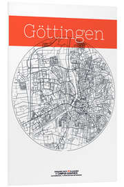 Print på skumplade Göttingen map circle