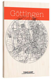 Trätavla Göttingen map circle