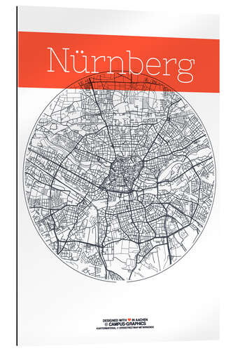 Gallery print Nuremberg map circle