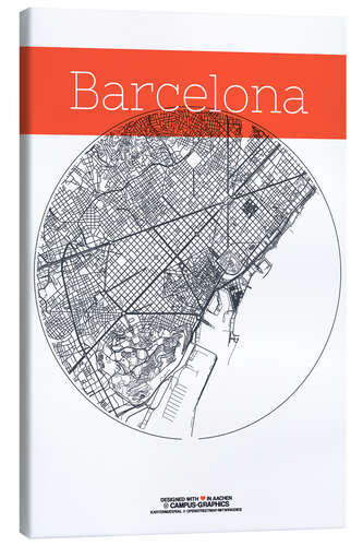 Canvas-taulu Barcelona map circle