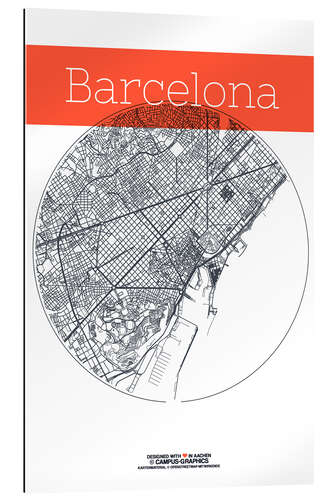 Galleriprint Barcelona map circle