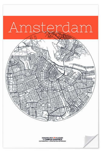 Sisustustarra Amsterdam map circle