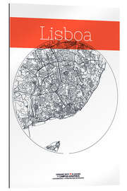 Gallery print Lisbon map circle