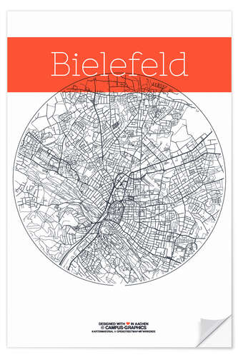 Wandsticker Bielefeld Karte Kreis