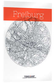 Acrylic print Freiburg map circle