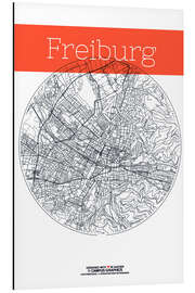 Tableau en aluminium Cercle de la carte de Fribourg