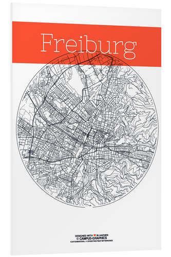 PVC print Freiburg map circle