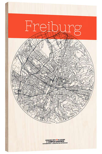 Trätavla Freiburg map circle