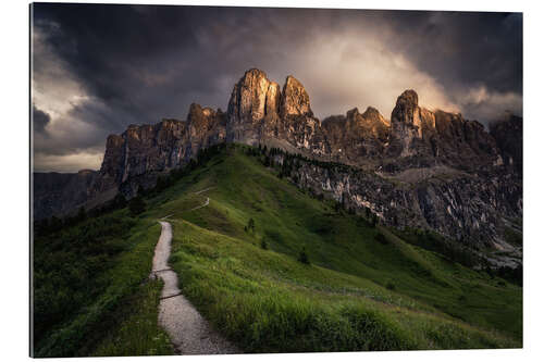 Gallery Print Sonnenuntergang am Grödner Joch, Dolomiten, Italien